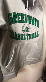 Tulane Green Wave Basketball Hoodie Athletic Heather size SM - Image 4