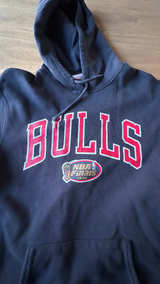 Mitchell & Ness 1996 Finals Chicago Bulls Black Short Sleeve Hoodie Size Medium - Image 1