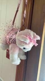 Justice Pink Husky Plush Purse with Sequin Collar - Image 5