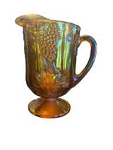 Northwood Marigold Carnival Glass Grape and Cable Pitcher - Image 2