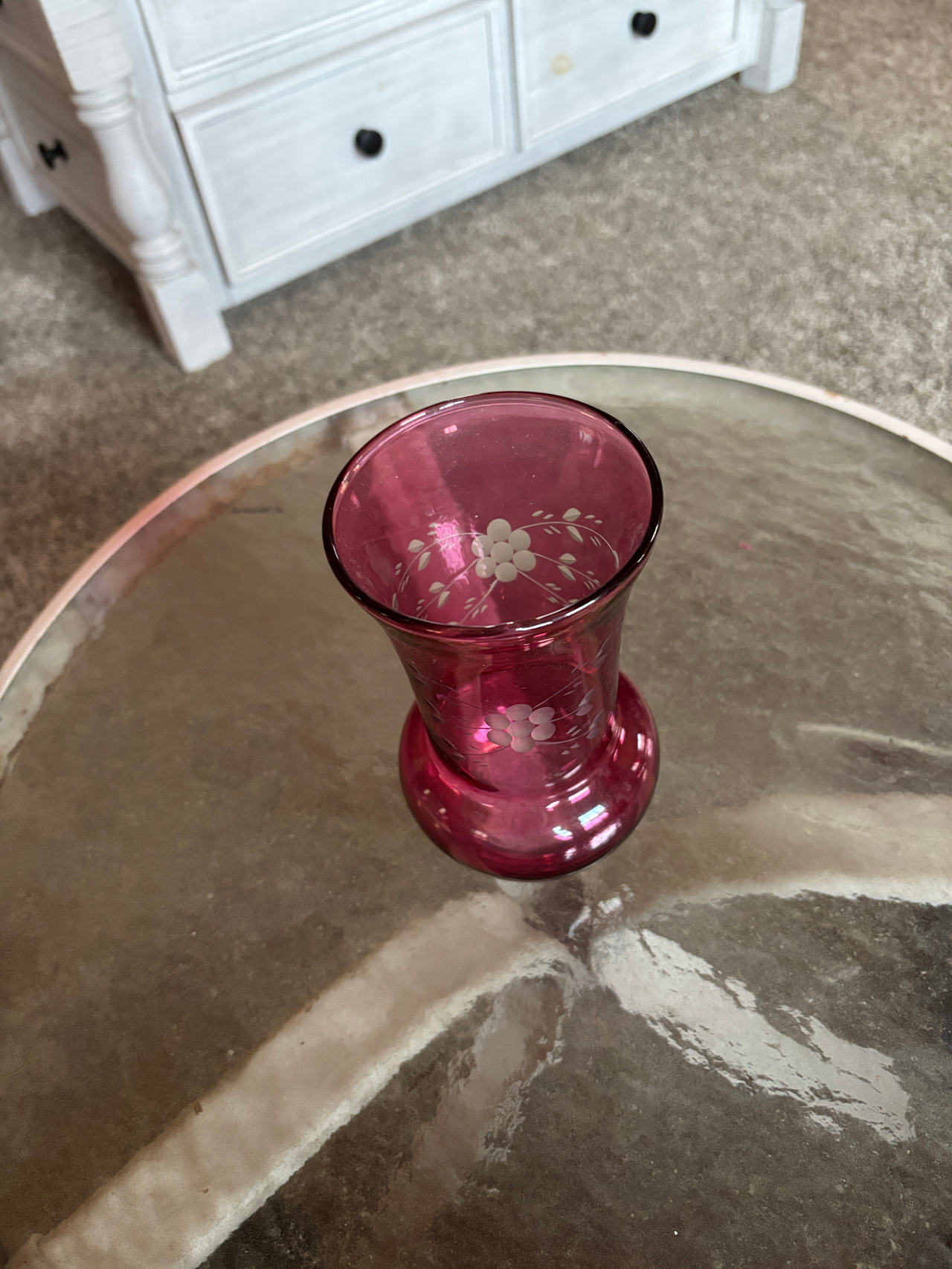 Cranberry Glass Vase
