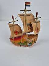 Vintage Dutch Wooden Clog Sailing Ship Souvenir - Image 2
