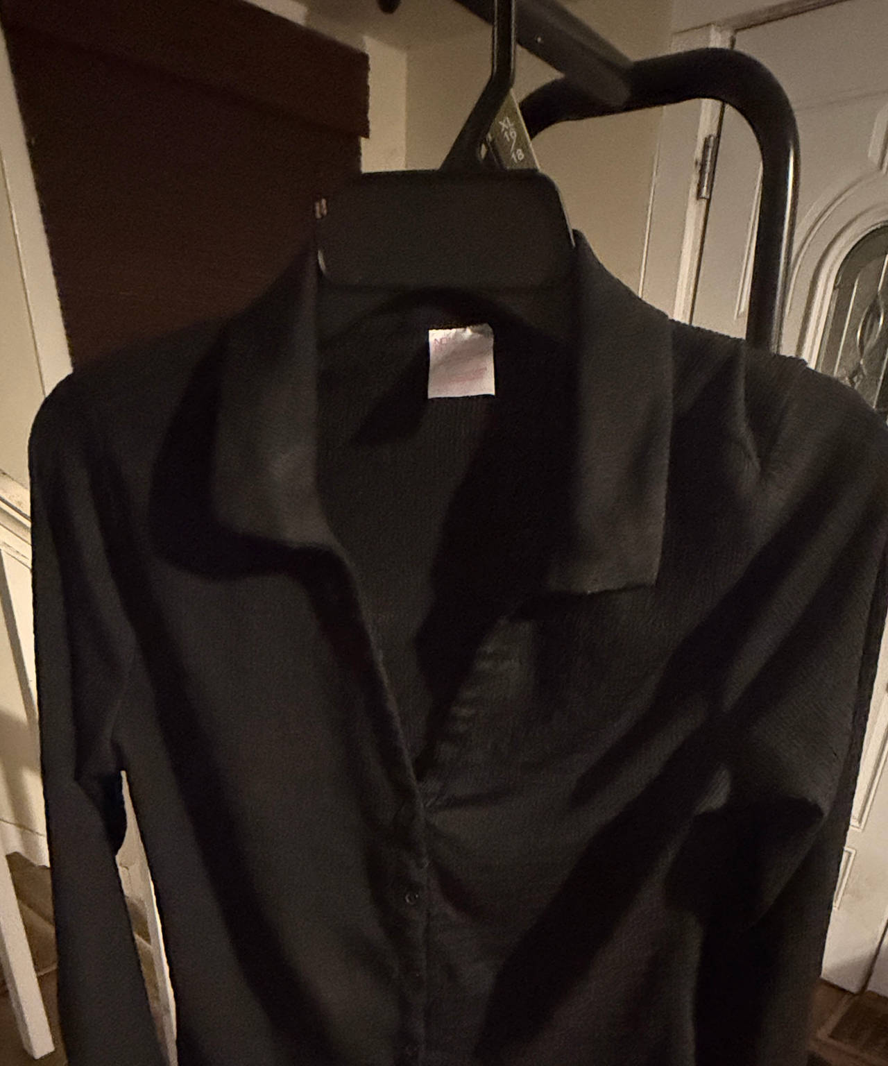 Women's Ribbed Long Sleeve Collared Top