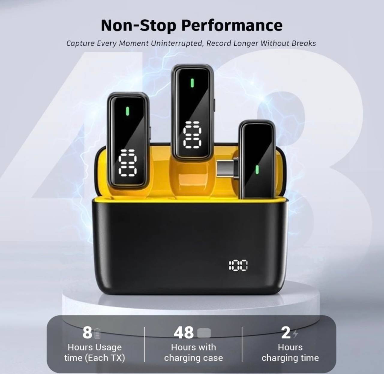 Wireless Microphone System with Charging Case