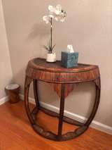 Round Wooden Pedestal Side Table - Image 3