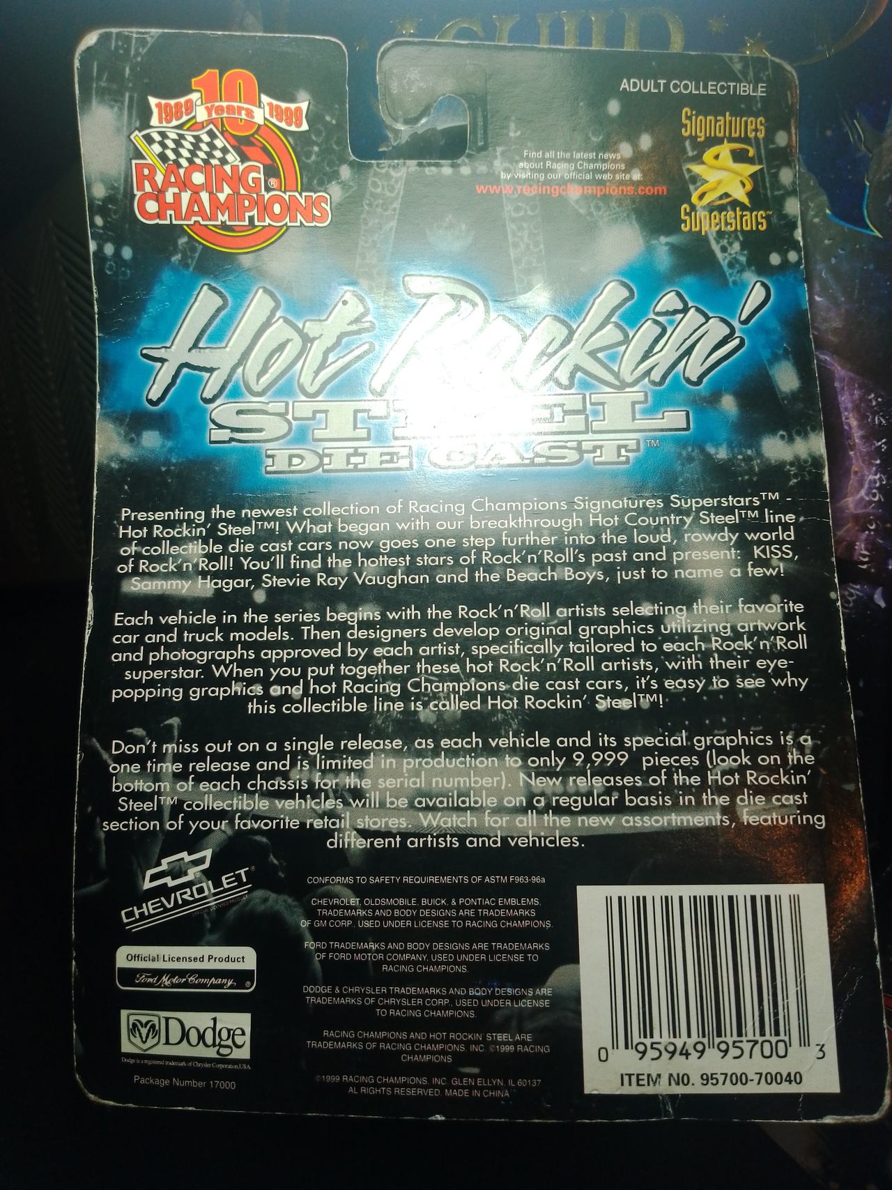 Racing Champions Hot Rockin' Steel Die Cast Car