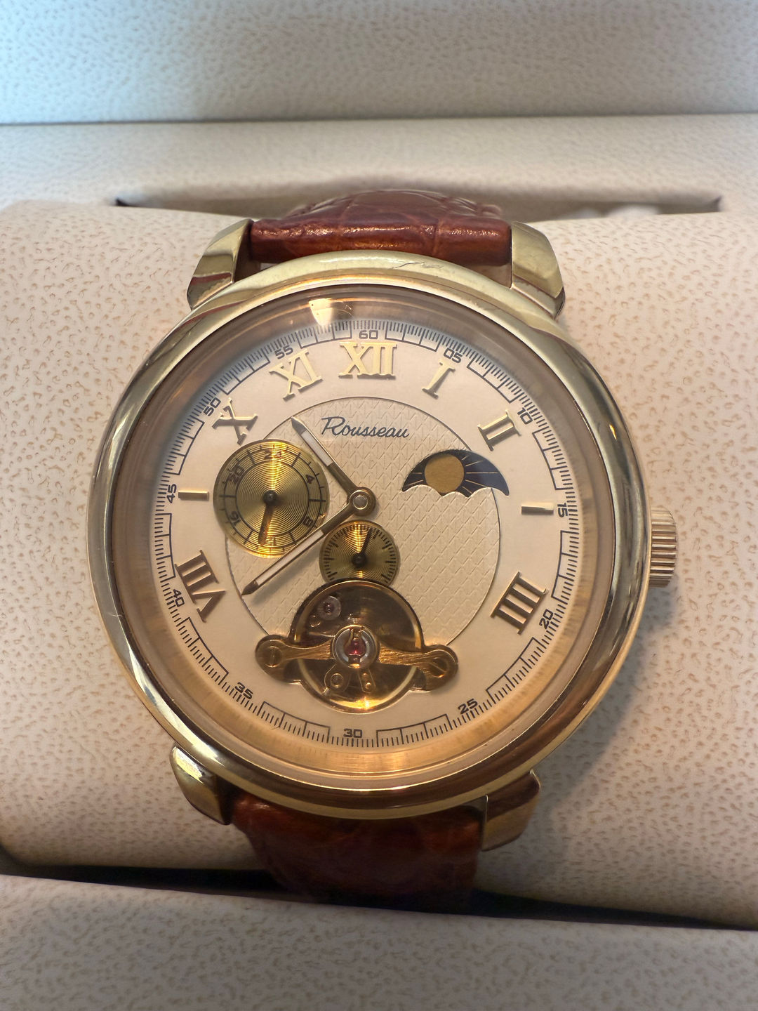Rousseau Automatic Moonphase Open-Heart Dress Watch – Exhibition Back