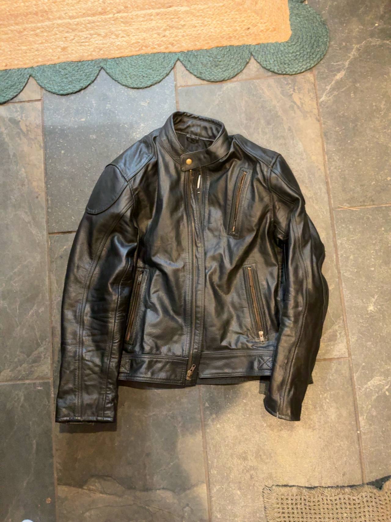 HWK Black Leather Motorcycle Jacket