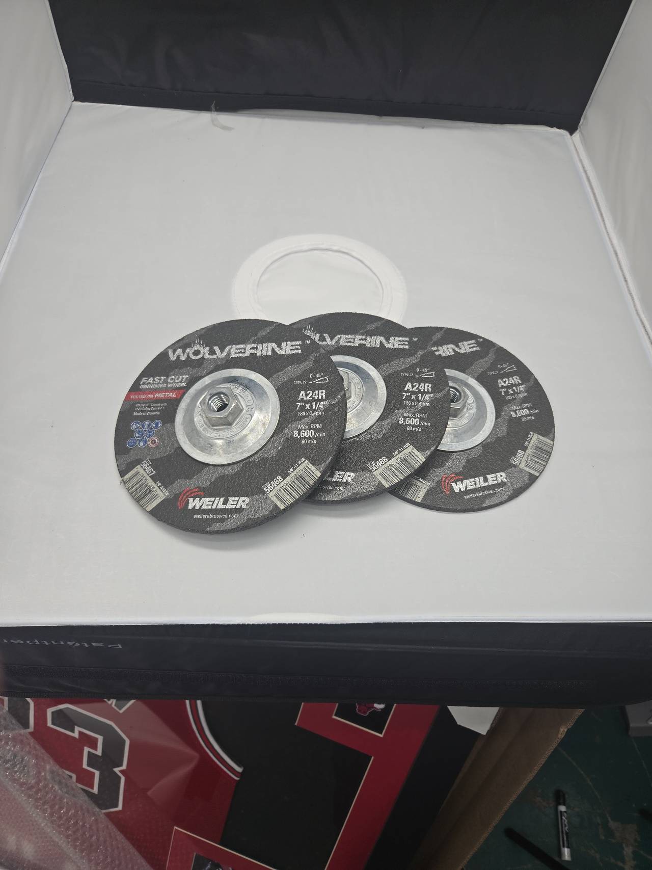 3x Weiler Wolverine 7" x 1/4" Grinding Wheel