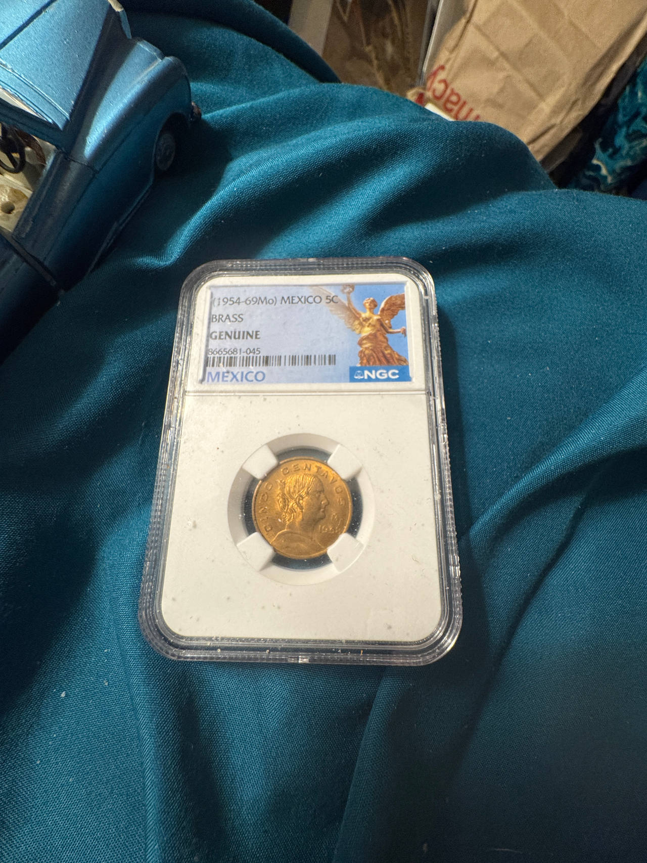 Mexico 5 Centavos Coin looks Uncirculated wrist mint luster! Encapsulated by NCG
