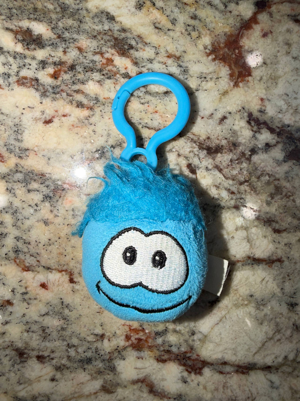 Disney Club Penguin Blue Puffle Plush Keychain Clip