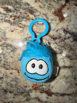Disney Club Penguin Blue Puffle Plush Keychain Clip - Image 1