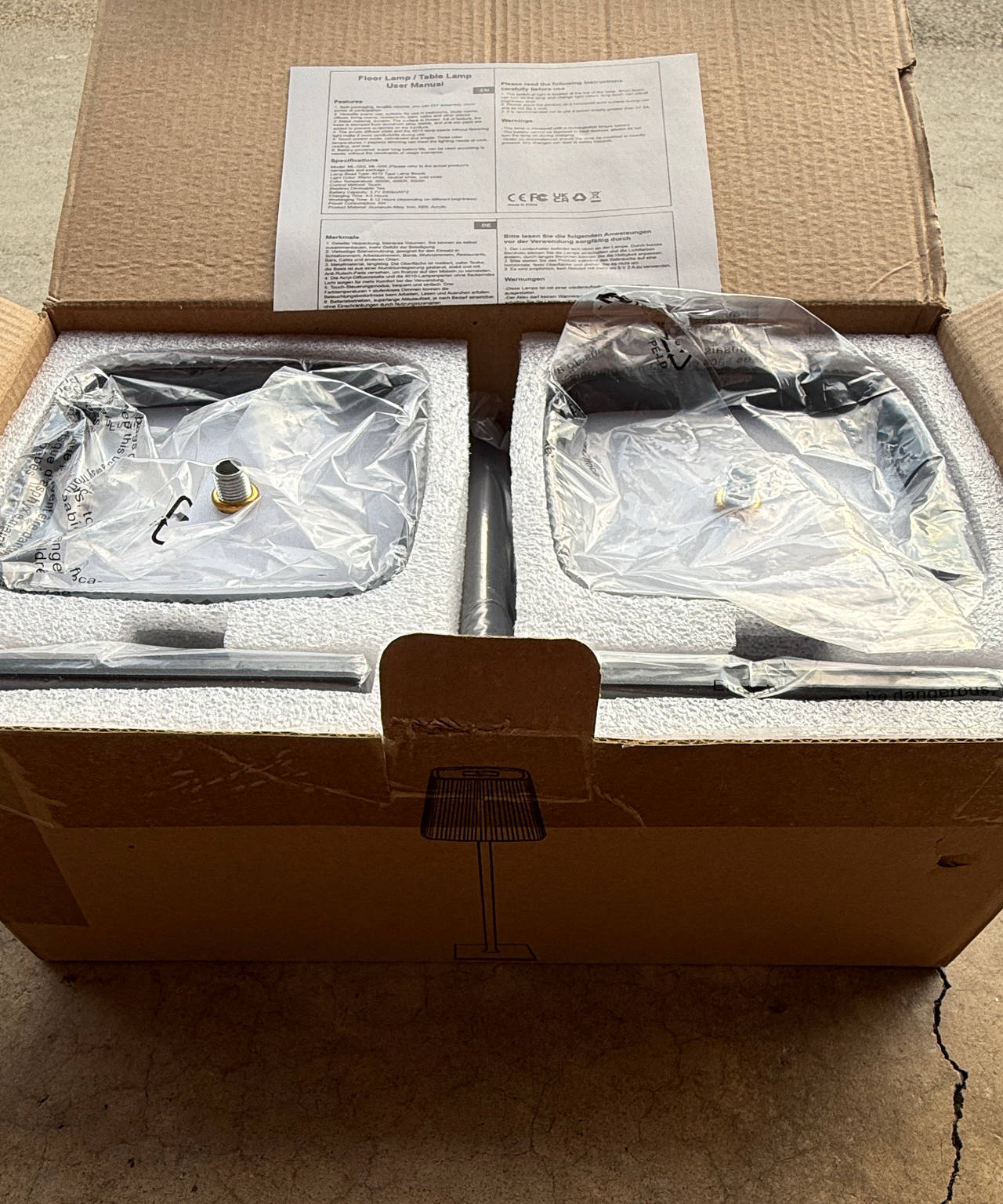 Cordless Rechargeable LED Table Lamp Set of 2