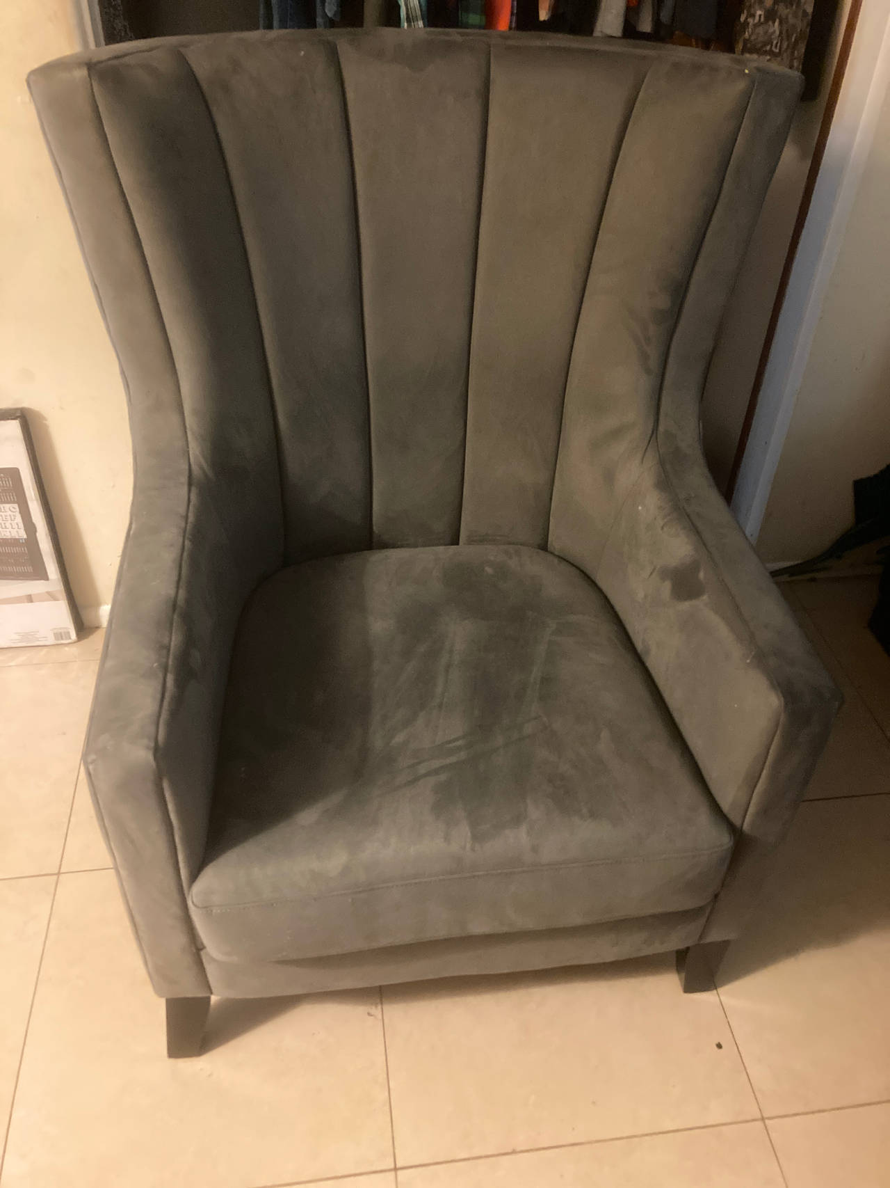Velvet Wingback Accent Chair