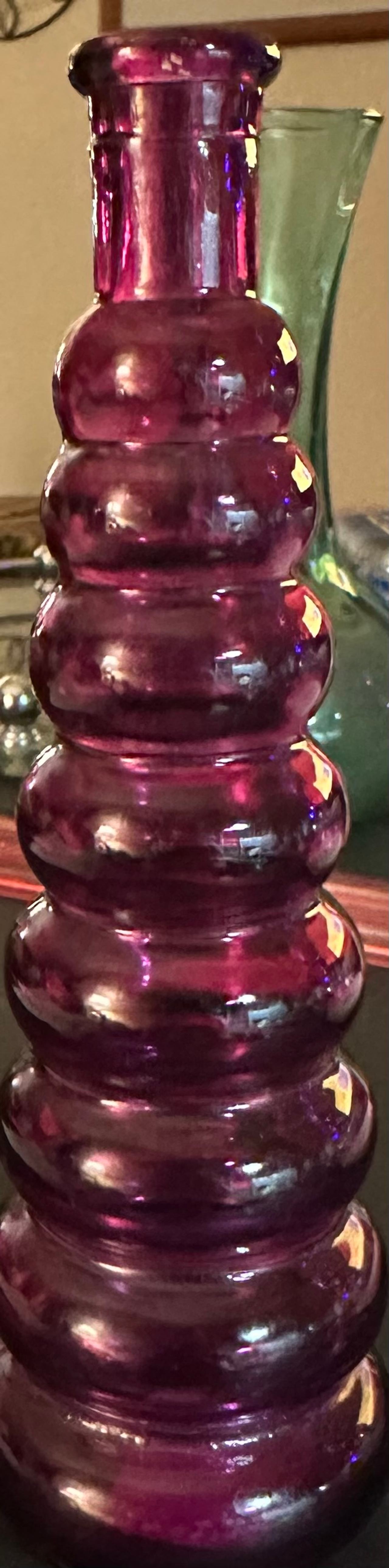 Vintage Purple Bubble Glass Vase