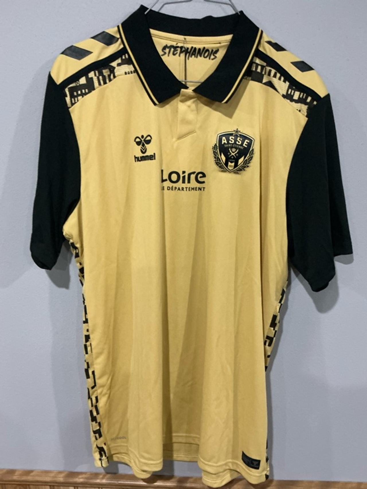 Hummel AS St.Etienne 3rd Jersey 24 25 Gold ASSE Third Shirt Escape Jersey Size L
