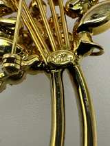 Vintage Joan Rivers Rhinestone Floral Brooch Flower Spray Bouquet Pin - Image 4