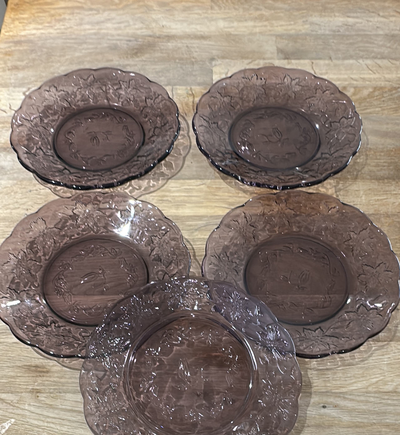 Princess House Fantasia Amethyst Salad Plates - Set of 5
