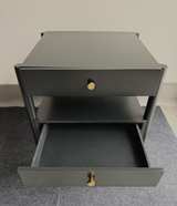 Black Mid-Century 2-Drawer Nightstand 
18” W x 18” D x 24” H - Image 2
