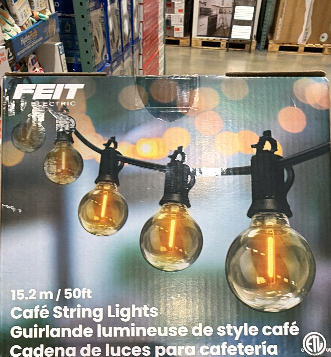 Feit Electric 50ft LED Cafe String Lights