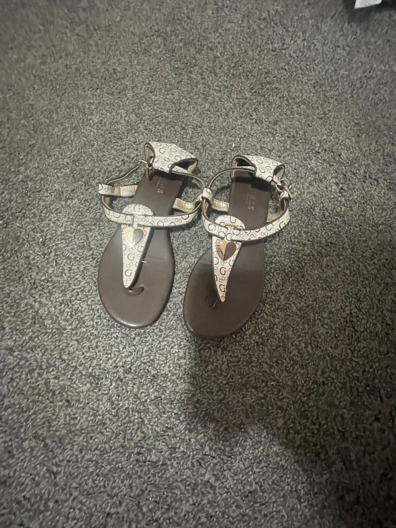 Guess Logo Print Sandals