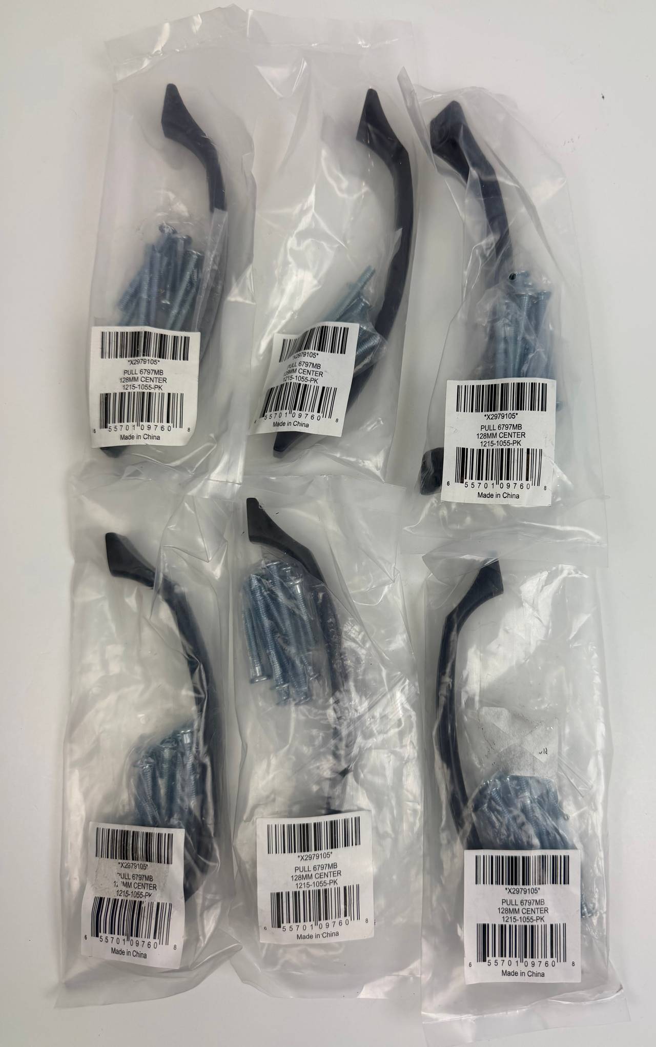 6-Pack Liberty Hardware Matte Black 128mm Cabinet Pulls 6797MB