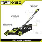 Ryobi 18V ONE+ 13 in. Cordless Battery Push Lawn Mower Kit with 4.0 Ah Battery and Charger - Image 6