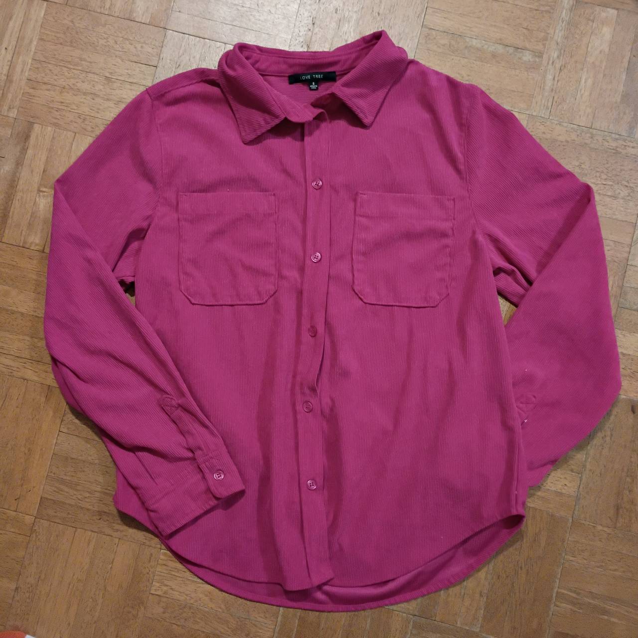 Love Tree Pink Corduroy Button Down Shirt