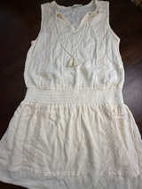 Prana Sleeveless Smocked Waist Lace Trim Dress M - Image 1