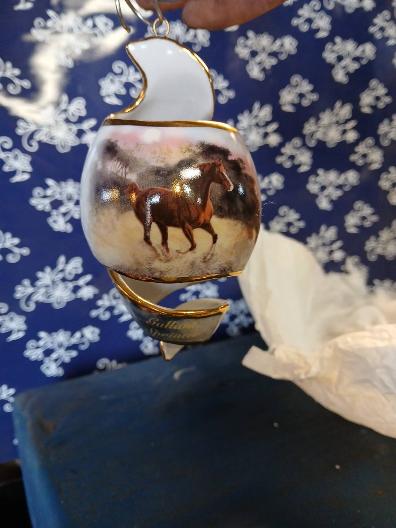 The Bradford Editions Gallant Sprinters Heirloom Porcelain Ornament