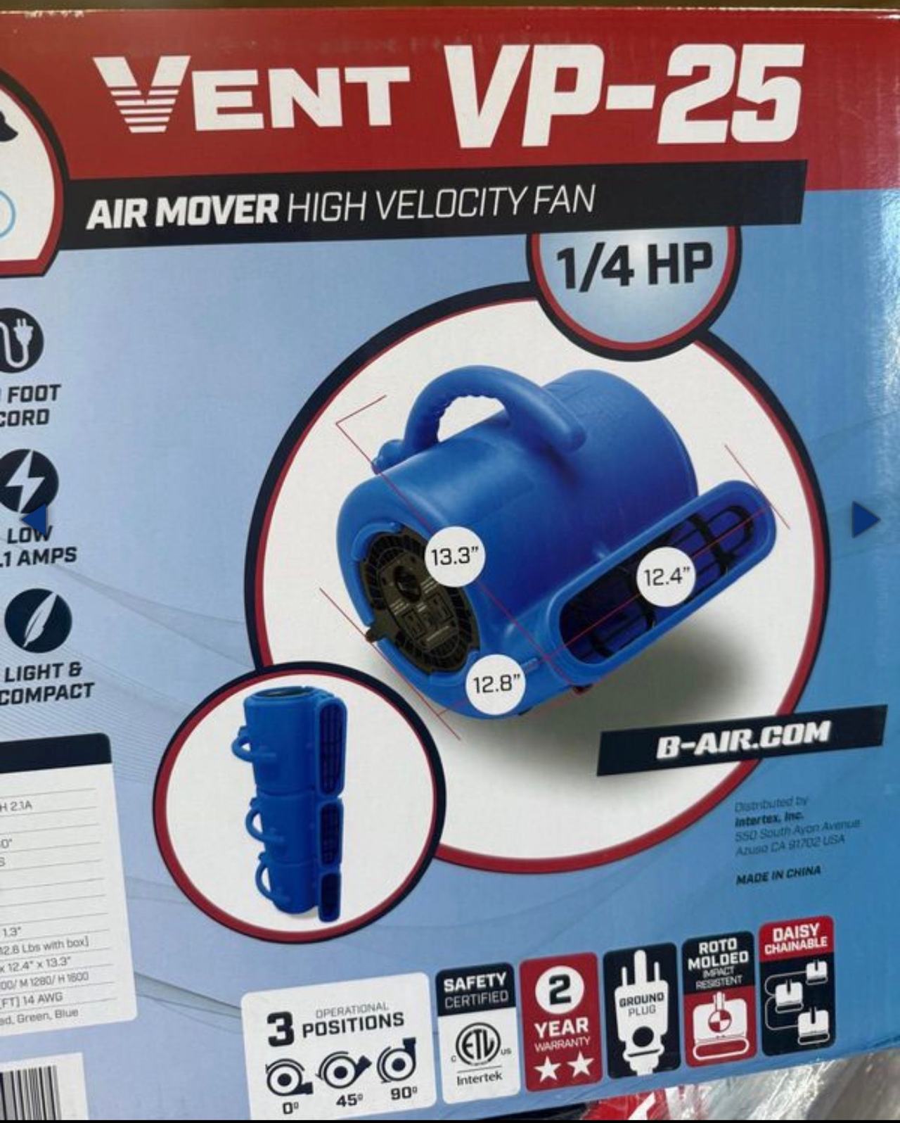 B-Air Vent VP-25 Air Mover High Velocity Fan