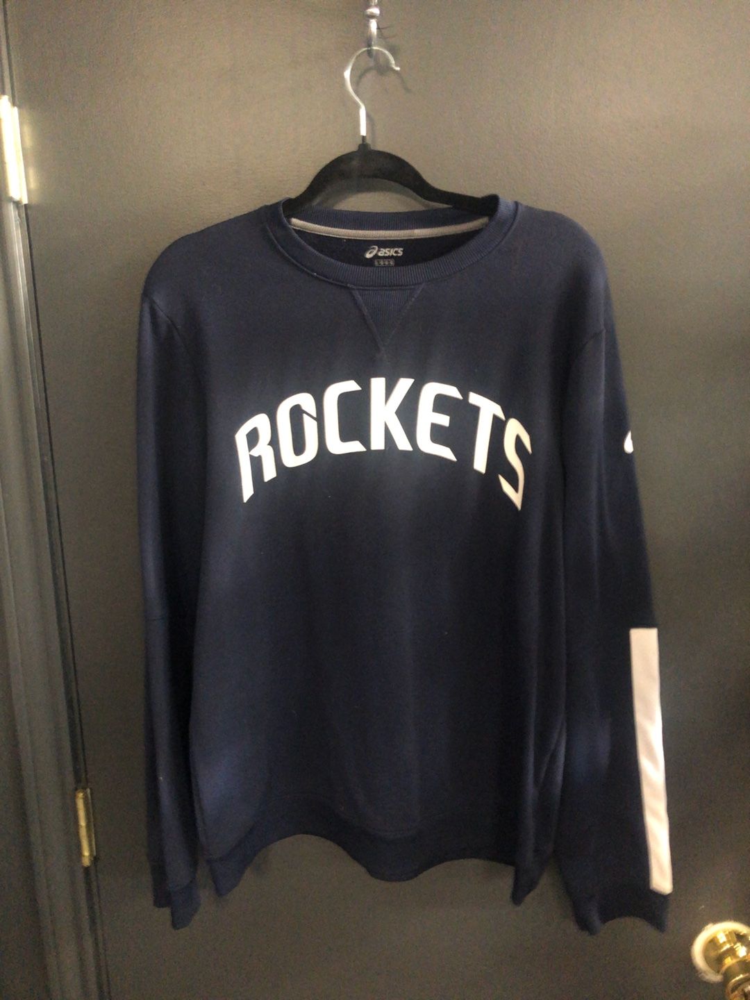 ASICS Houston Rockets French Terry Crew Sweatshirt Navy Blue
