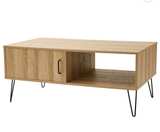New Mainstays Modern Hairpin Rectangle Coffee Table Oak - Image 4
