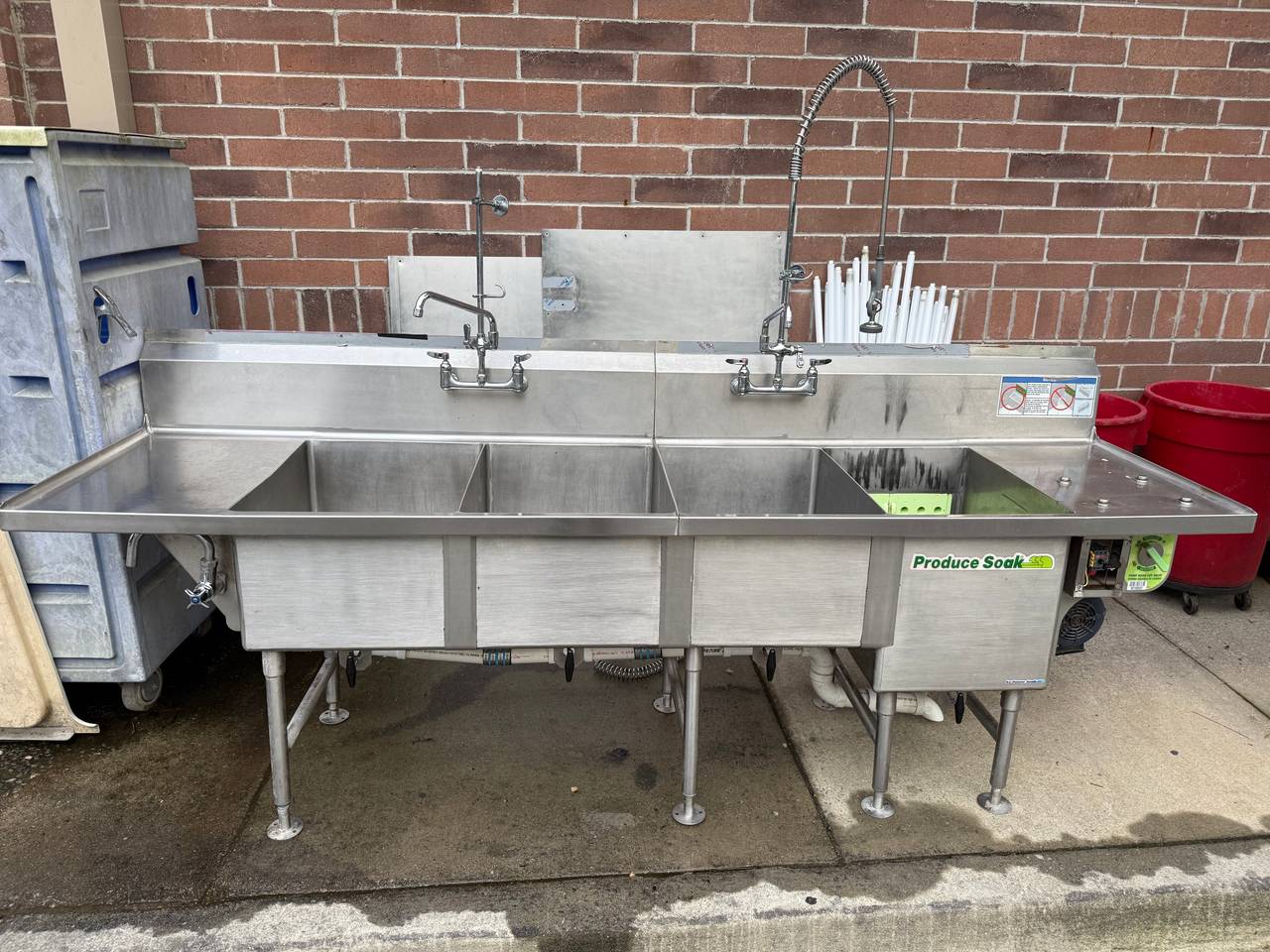 Power Soak Produce Soak 4-Compartment Sink