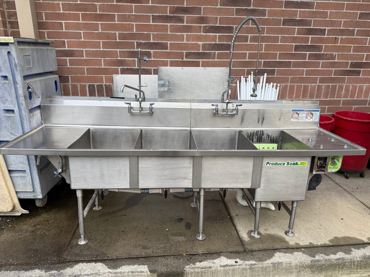 Power Soak Produce Soak 4-Compartment Sink