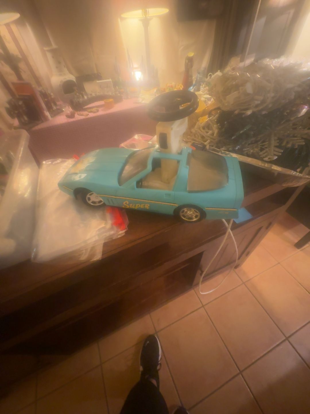 Playmates Barbie Super Corvette Blue Wired Remote Vehicle