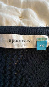 Anthropologie Sparrow Navy Crochet Knit Cardigan Sweater: XS - Image 2