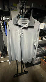 Greg Norman Golf Polo Shirt Gray Long Sleeve Size Large  - Image 2