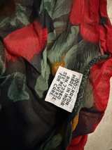 Floral Rayon Scarf with Red and Yellow Flowers - Image 2