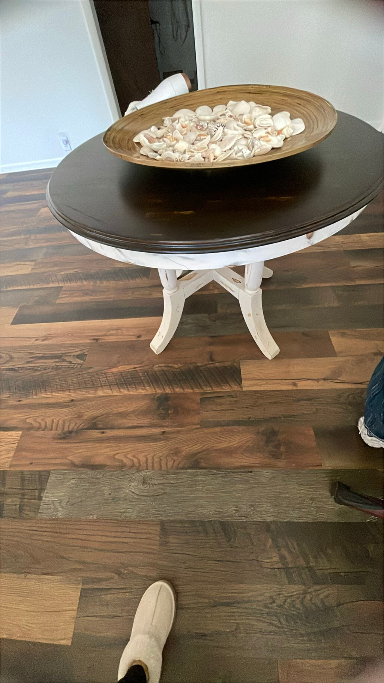round wooden dining table