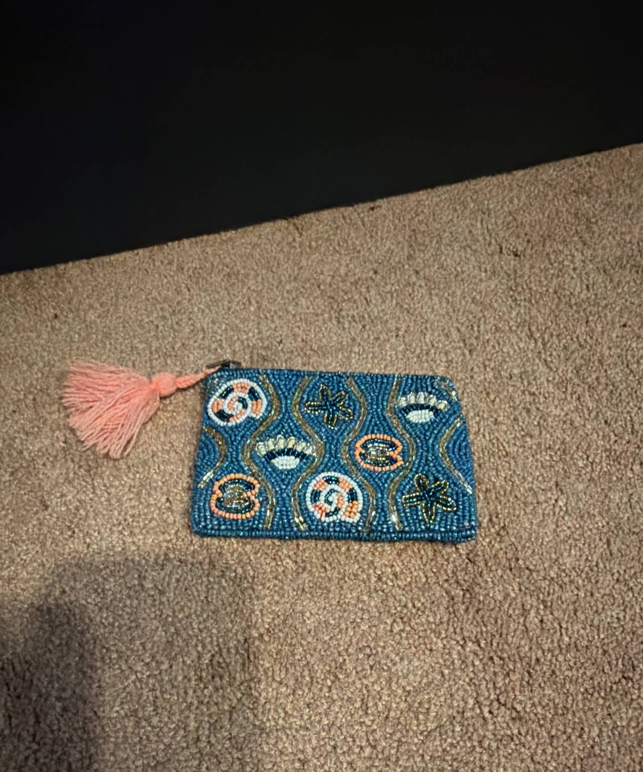 Beaded Coin Purse with Tassel