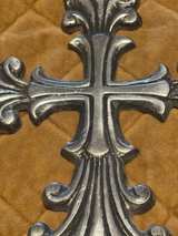 Metal Wall Hanging Christian Cross Silver 8" x 6.5" - Image 3