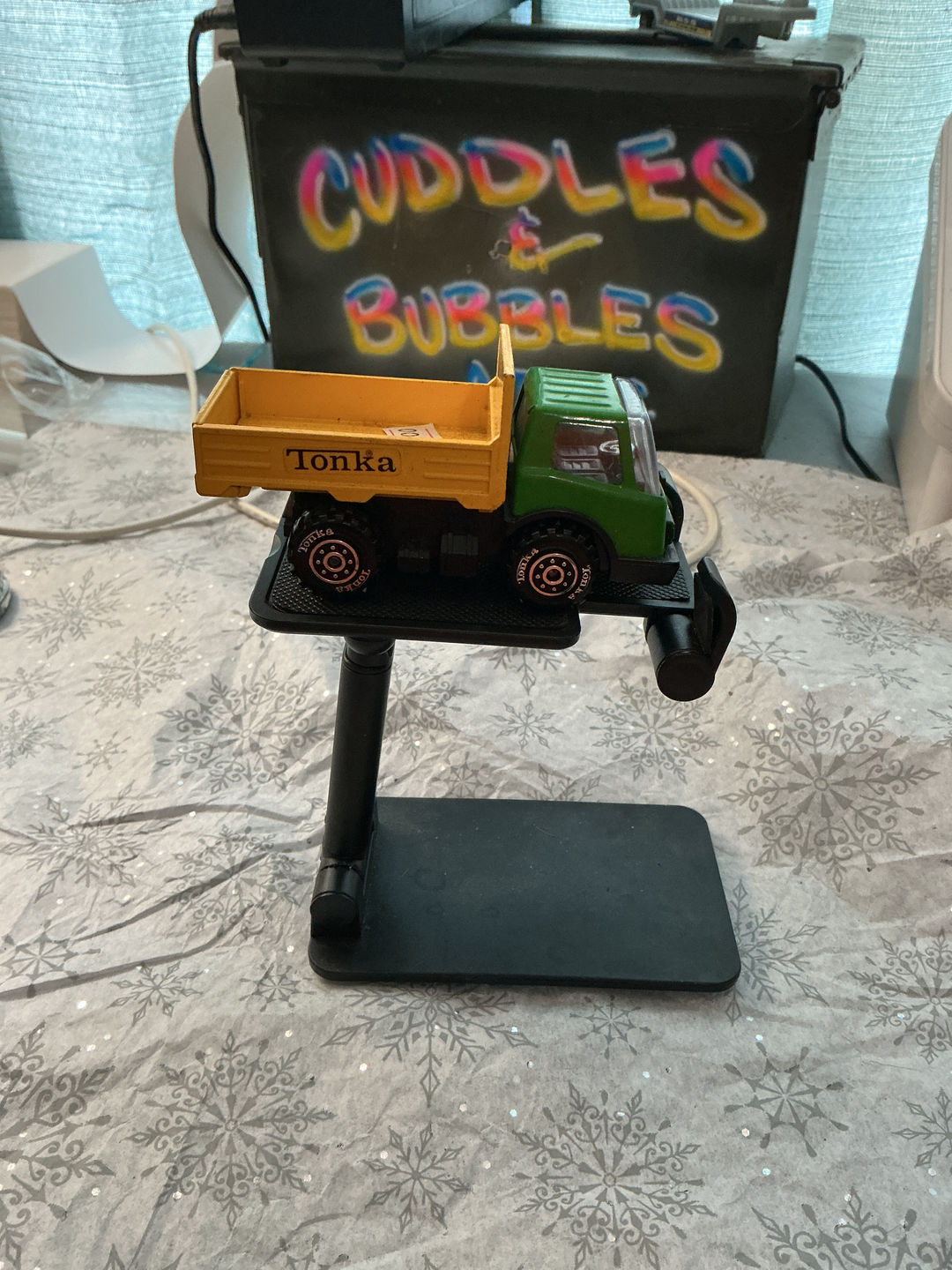 Tonka Vintage Green and Yellow Dump Truck