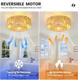 RUIYEY 20 inch Boho Ceiling Fan with Lights - Image 5