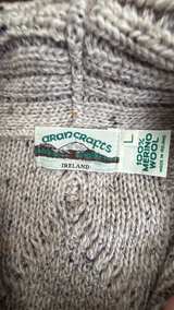 Aran Crafts Irish Merino Wool Shawl Collar Cardigan large - Image 3