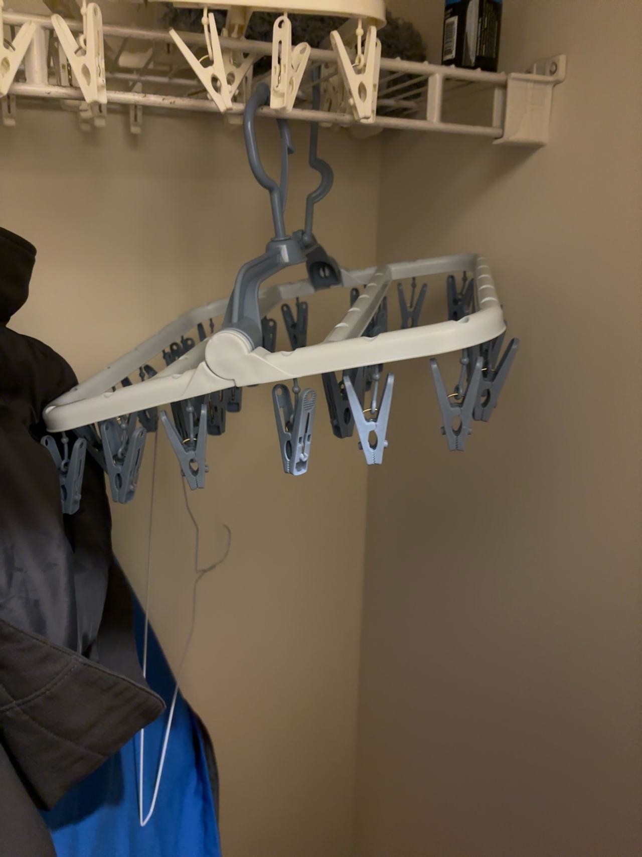 HOMOCONO Portable Foldable Laundry Drying Rack with 32 Clips