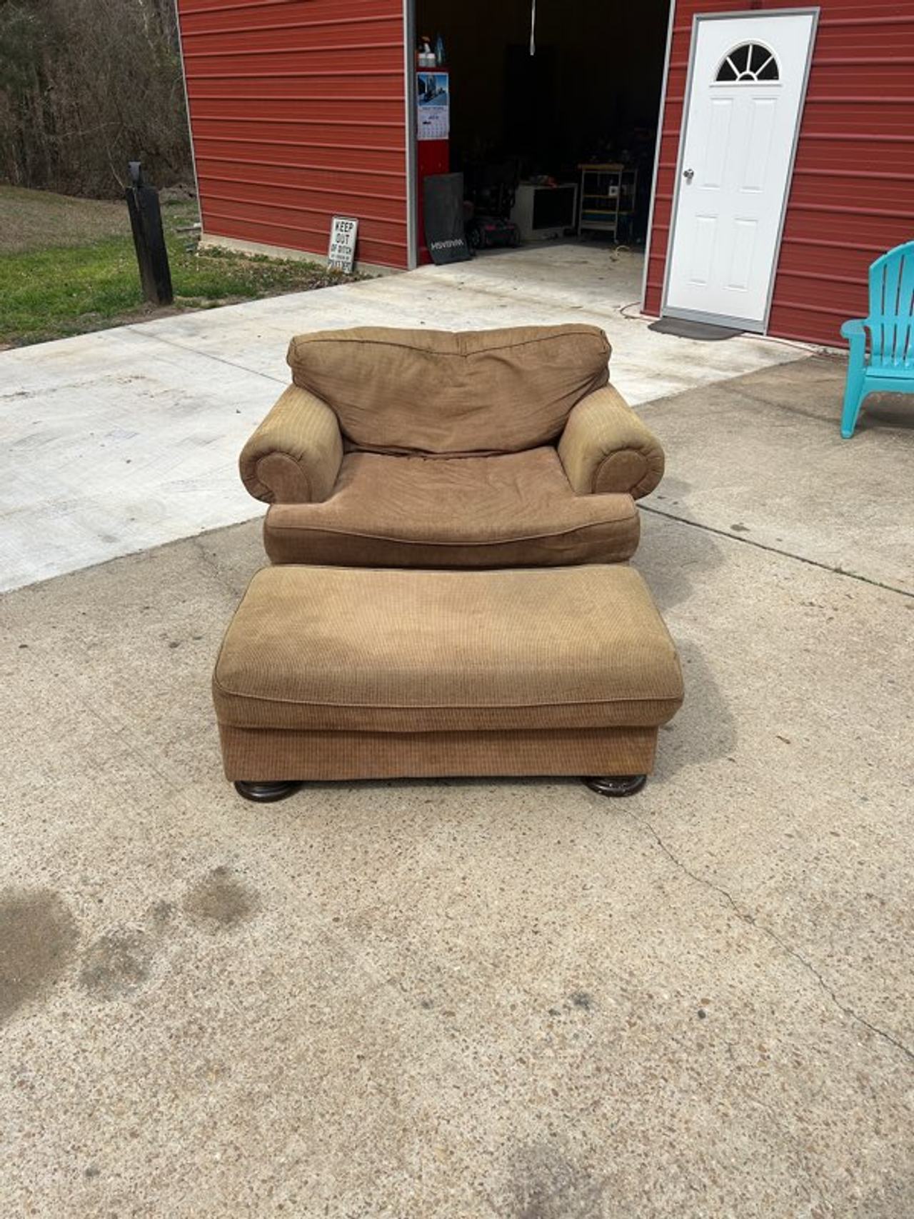 Oversized Chair and Ottoman Set