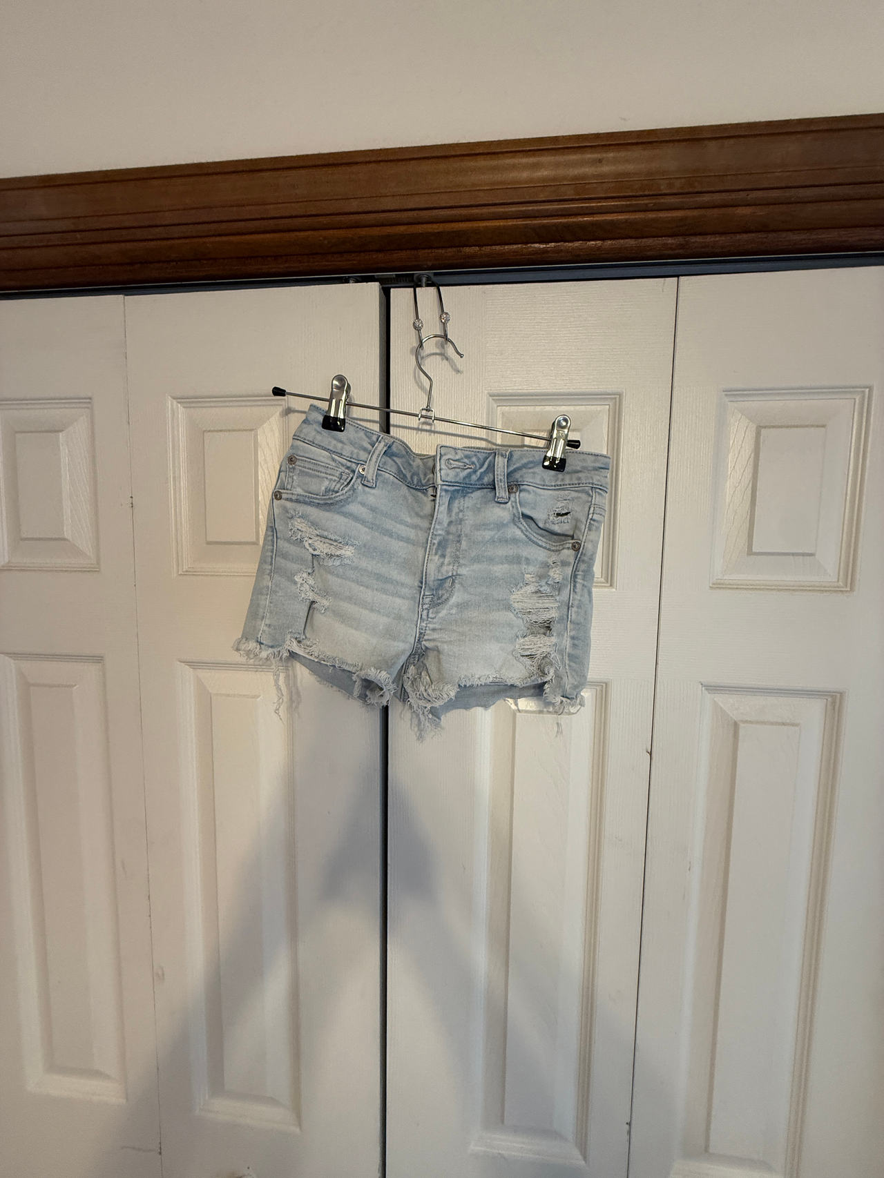 Distressed Denim Shorts