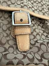 Authentic Coach Signature Small Messenger Bag Khaki/Camel with Shoulder Strap - Image 2