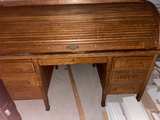 Antique Oak Roll Top Desk - Image 2